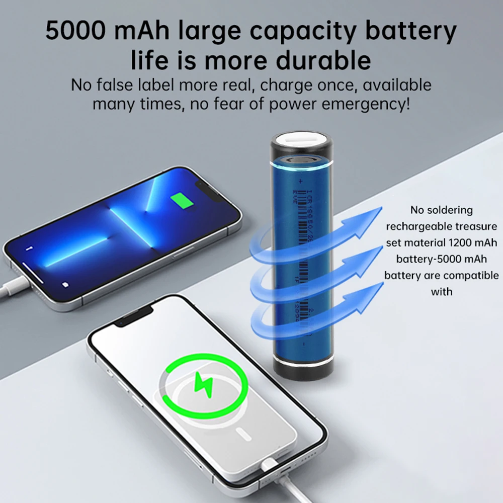 Mini Mobile Power Box DIY Welding-free 1PC 18650/21700 Battery UBS Mobile Power Kit Aluminum Mobile Battery Box Shell