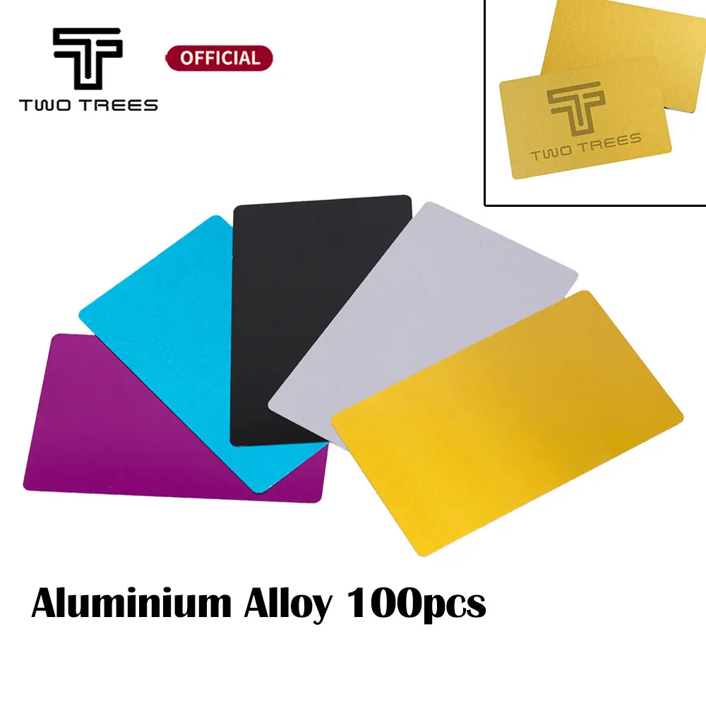 

100PCS/LOT Business Name Cards Multicolor Aluminium Alloy Metal Sheet Testing Material for Laser Marking Machine