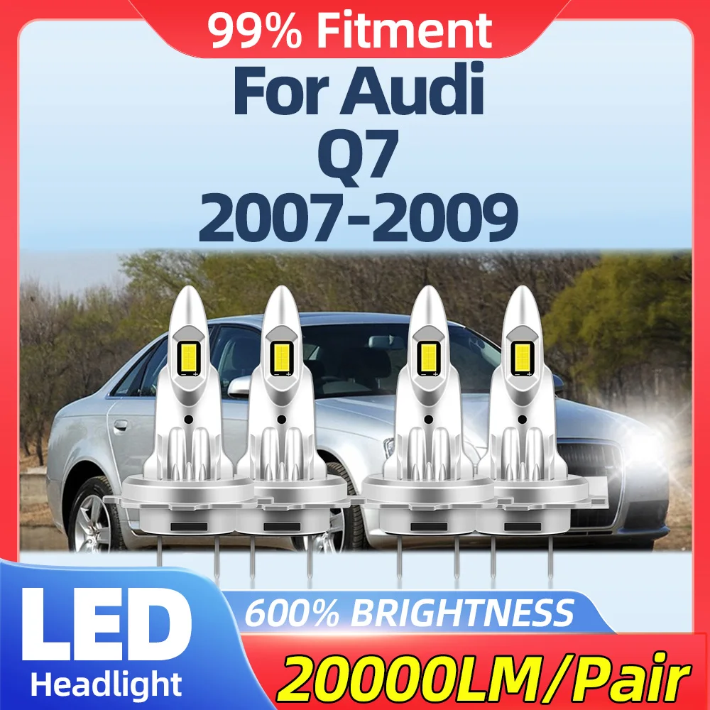 40000LM CSP Chips LED Headlight Bulbs 240W Turbo Auto Headlamps 12V 6000K White Front Lights For Audi Q7 2007 2008 2009 