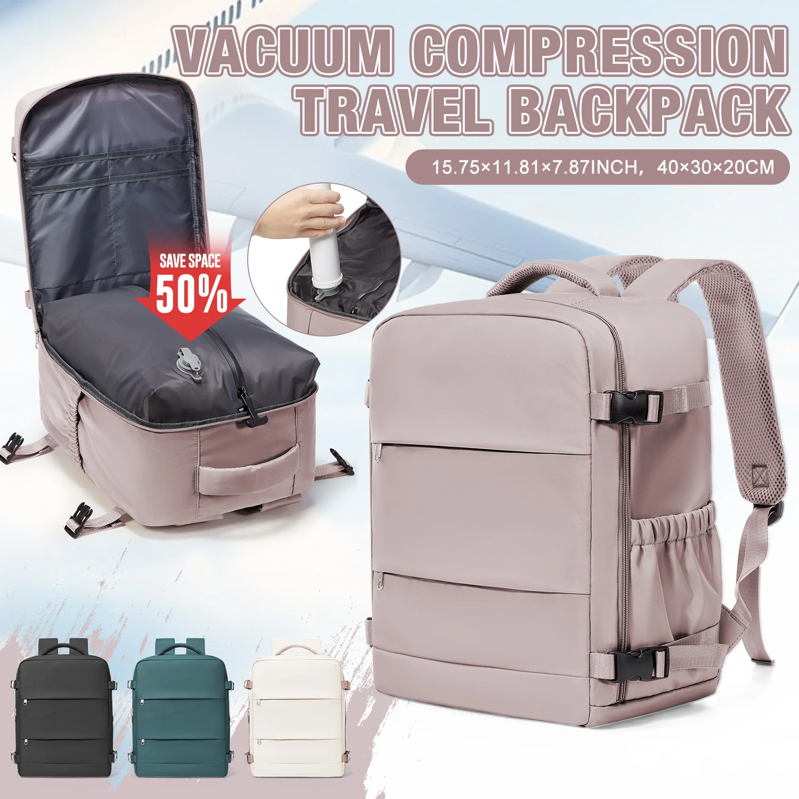 Vacuum Backpack, Bag For Women, Ryanair Hand Luggage 40x30x20 Bag, Fashion Casual Backpack Hiking Backpack, Men Laptop Work Bag