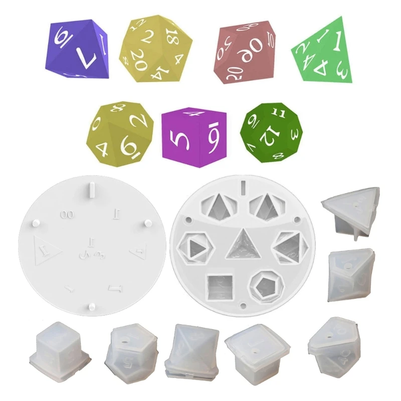 8 Pack Epoxy Resin Moulds Resin Ornaments Molds Dices Shape DIY Resin Casting Mould Silicone Material Hand-Making Tools