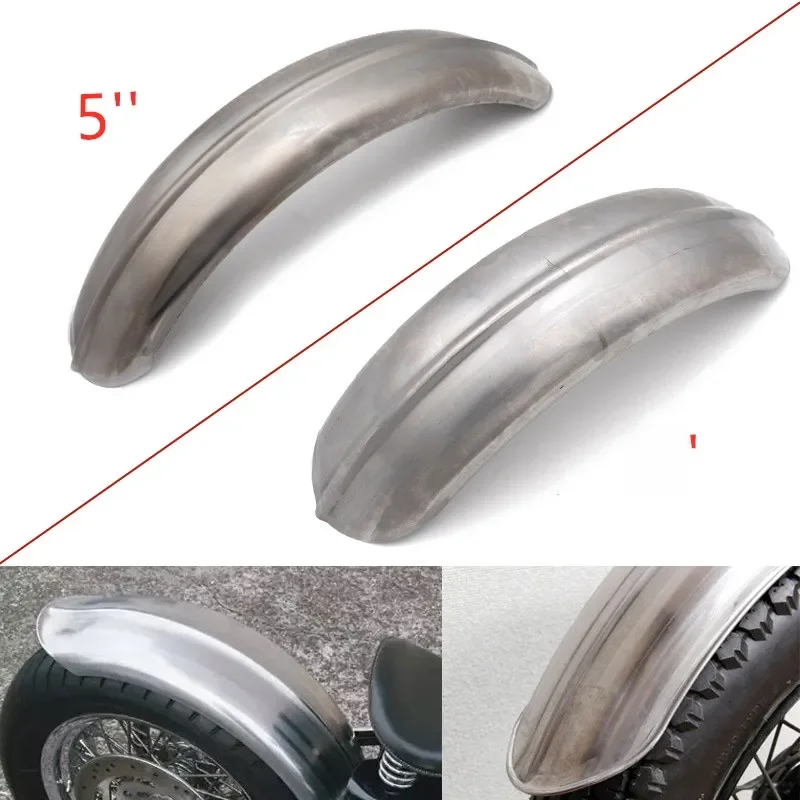 5''/6'' szeroki, surowy stalowy żebrowany błotnik Bobber do Yamaha xs650 Harley sportster Bobber chopper hardtail triumf — zdjęcie 2