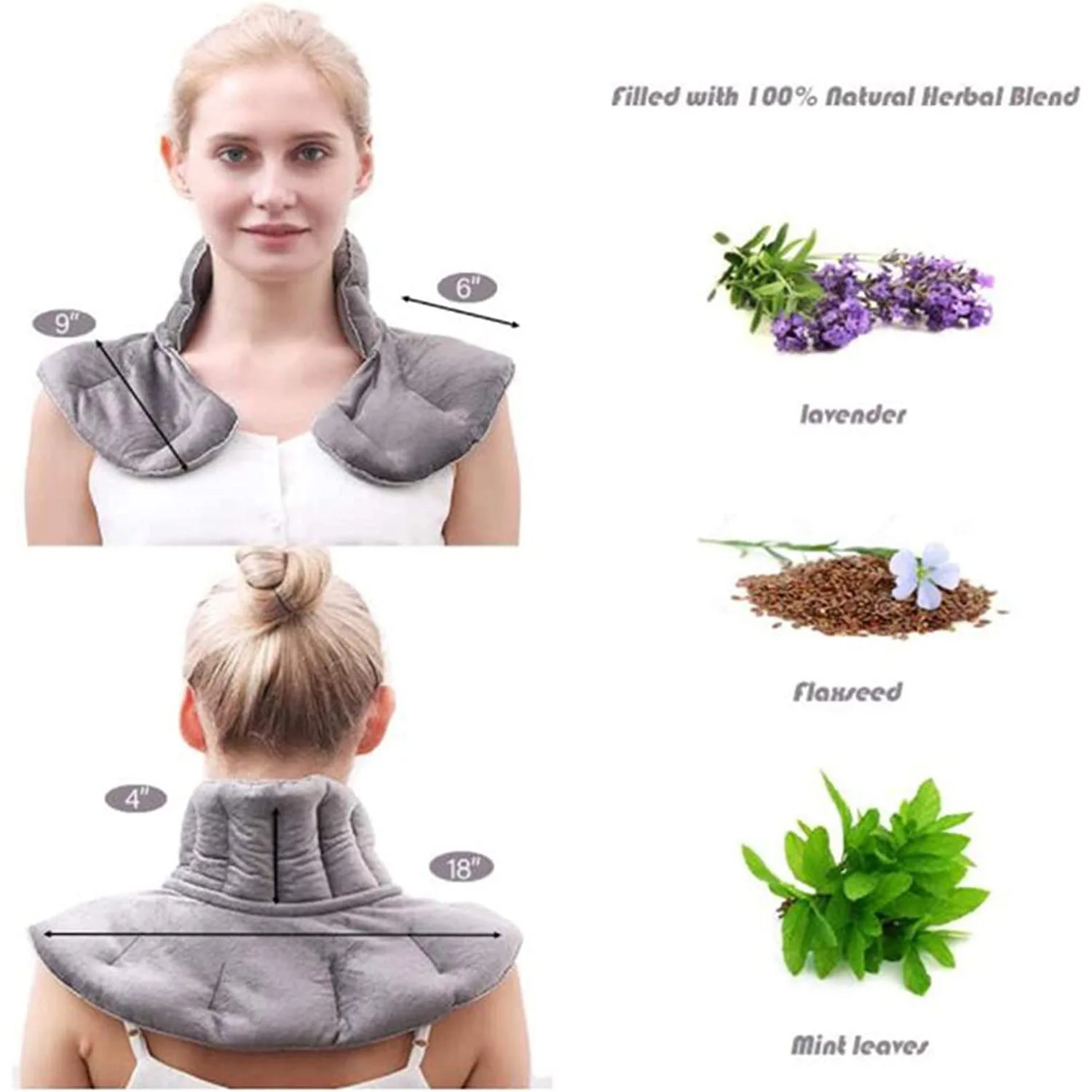 Tuhopeta Moist Microwavable Heating Pad For Back Shoulder Neck Protection  Heated U-Shaped Cover Cervical Spin Shawl Warmer