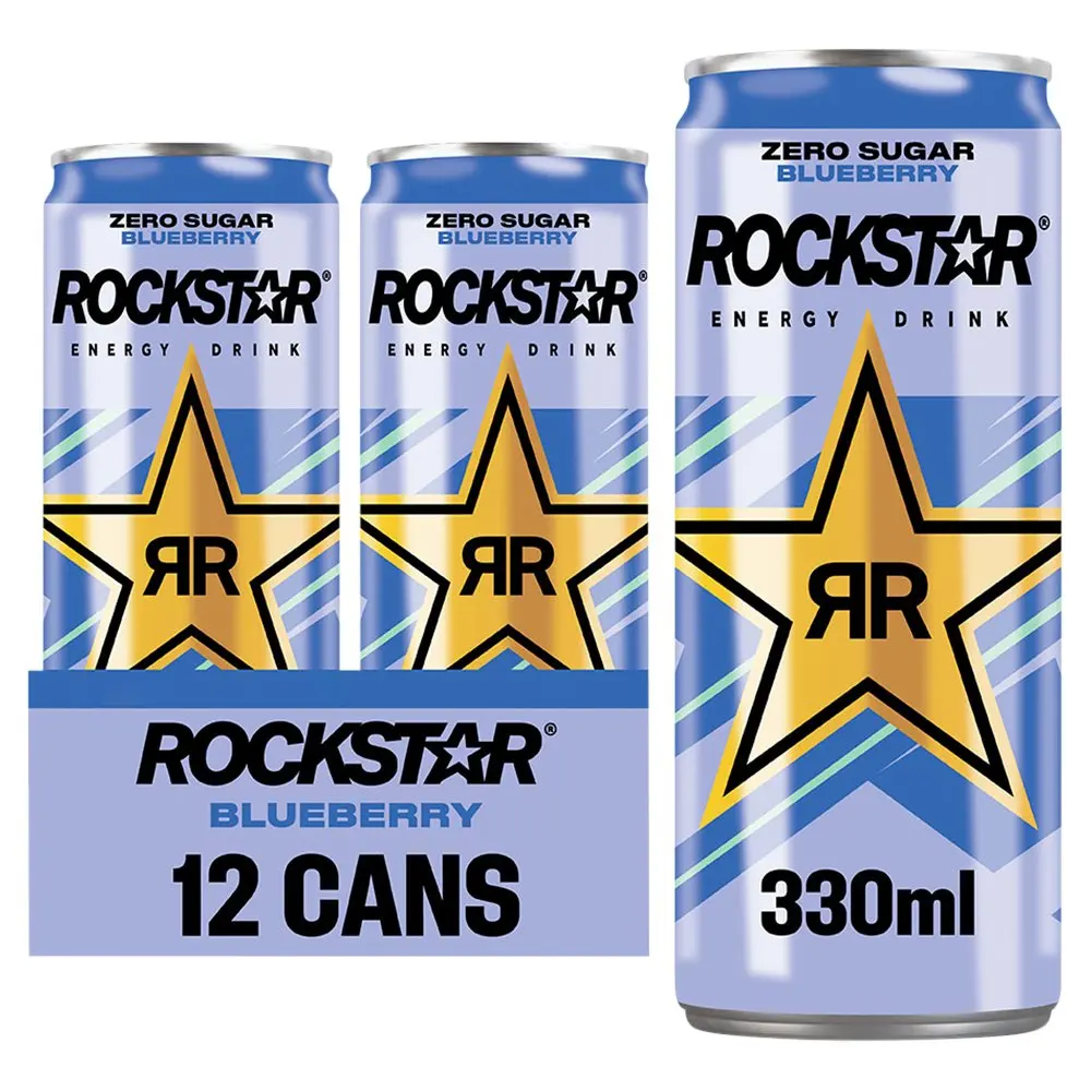 Rockstar Energy Drink Blueberry Pack of 12 x 330ml