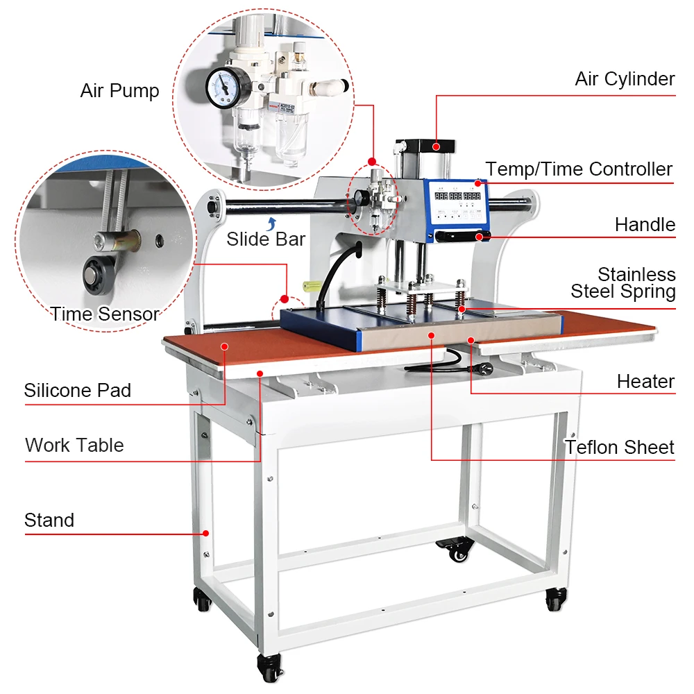 40*60cm double station heat press machine with Infrared positioning function