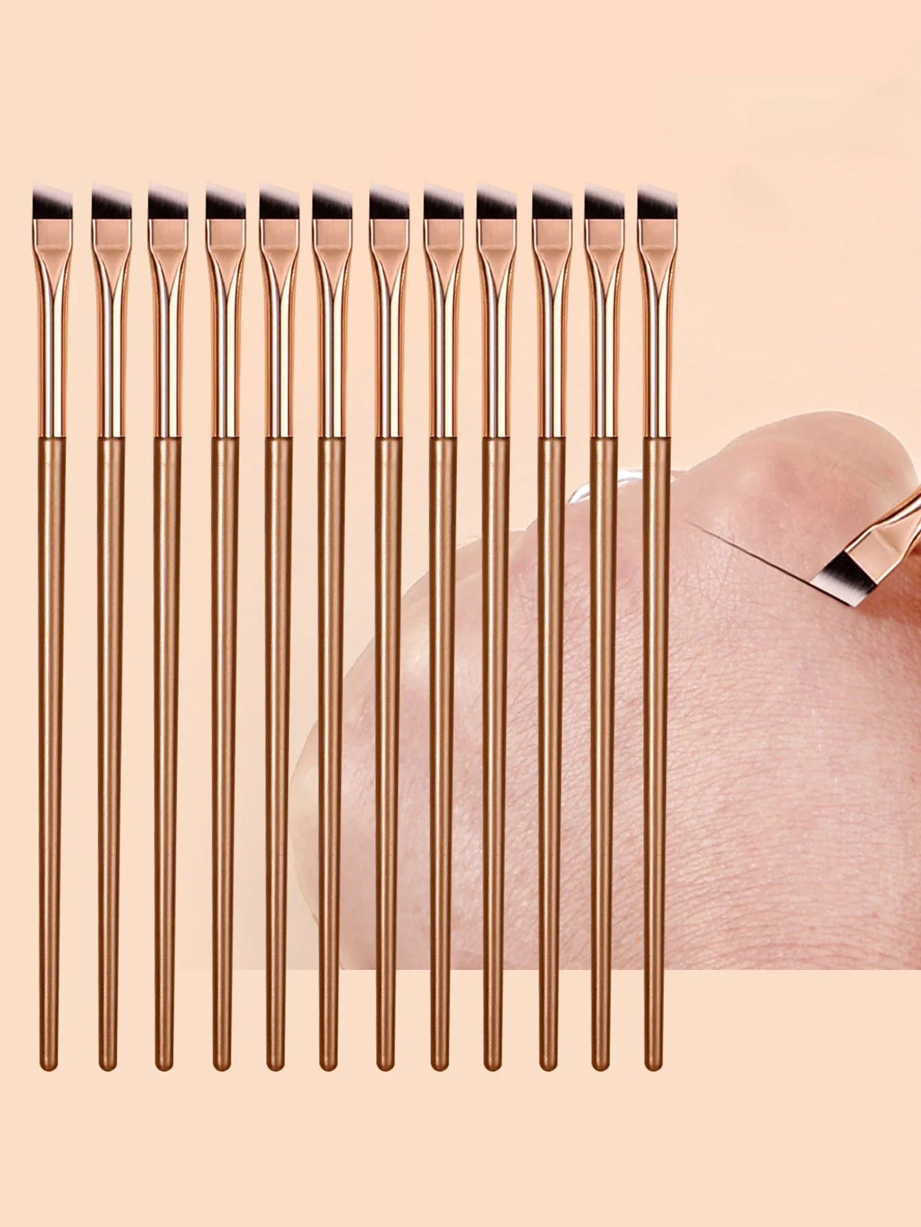 12GOLD Sickle Eyeliner Brush Knife Edge Makeup Brush Liquid Eyeliner Brush Ultra Thin Fine Oblique Angle Flat Head Eyebrow Brush — zdjęcie 2