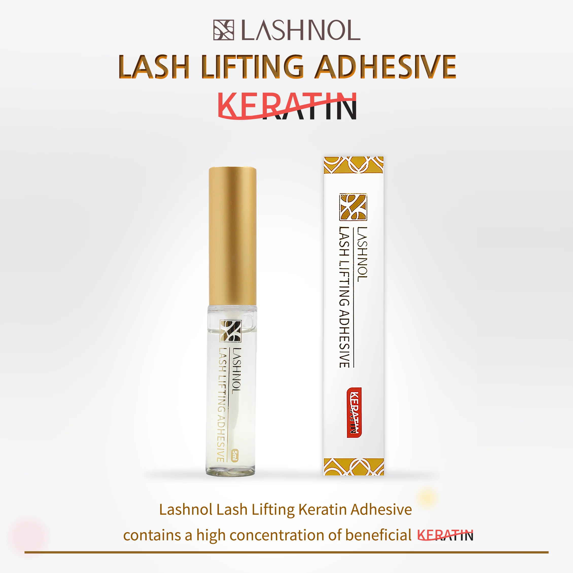 LASHNOL Keratin eyelash lifting glue Korean eyelash lifting glue 5ml quick-drying mild anti-allergic firm eyelash tools