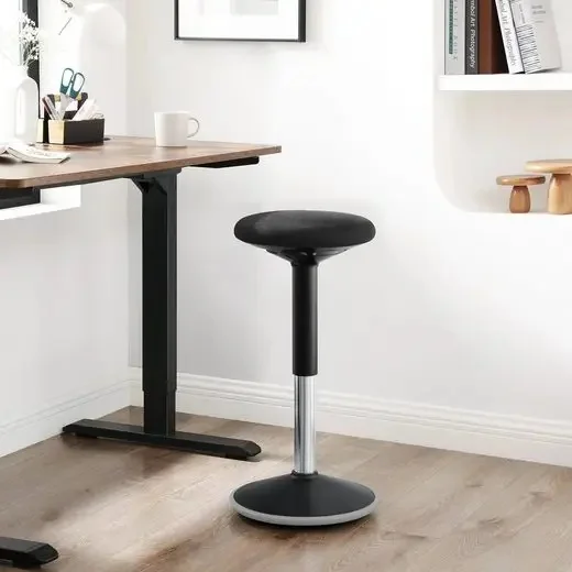 SONGMICS Drehstuhl, ergonomischer Arbeitshocker, 360°, höhenverstellbar