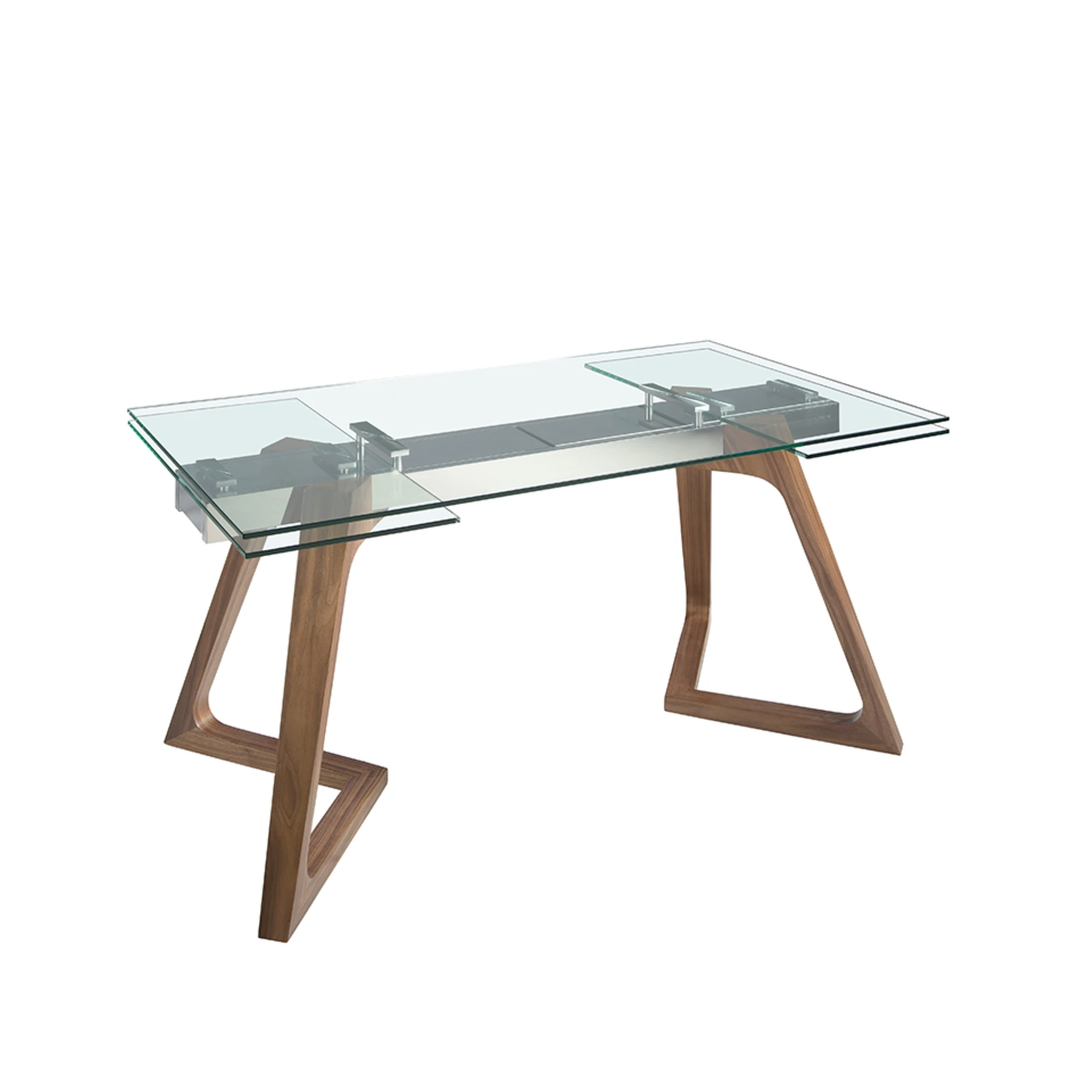 1115 tempered glass RECTANGULAR extendable dining table