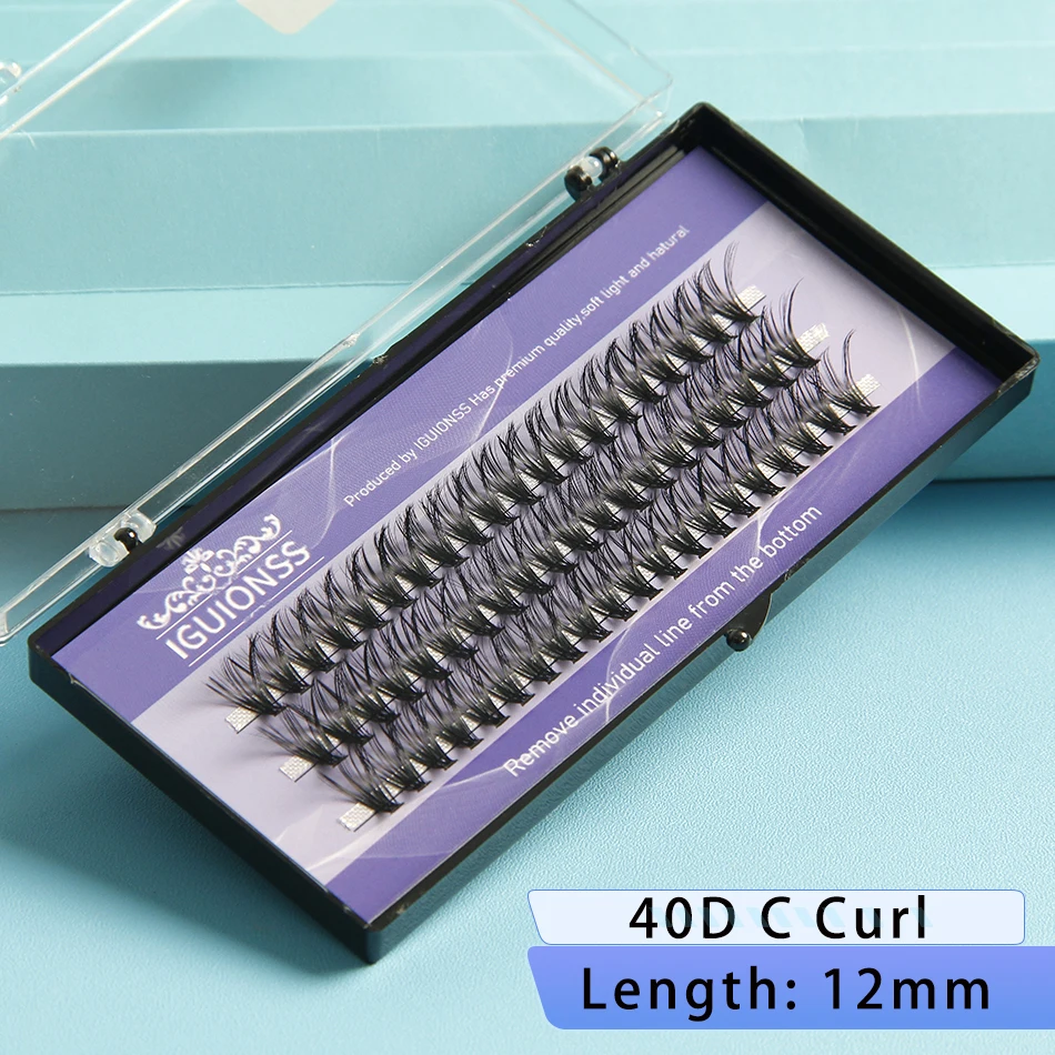 IGUIONSS 10pcs 30D40D Super Cluster Eyelash Extension Natural Mink Eyelash Bunche Cilias Individual Lashes Makeup Cilias Volume