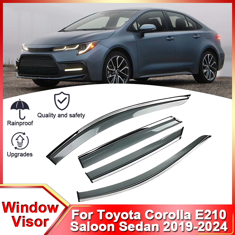 For Toyota Corolla Auris E210 Saloon Sedan 2019 2020 2021 2022 2023 2024 Weathershield Door Visor Wind Rain Sun Guard Accessory