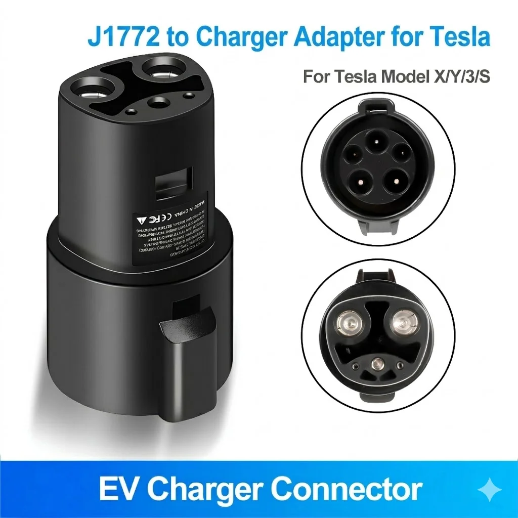 J1772 to Charger Adapter for Tesla Model Y/3/X/S Support EV Charger