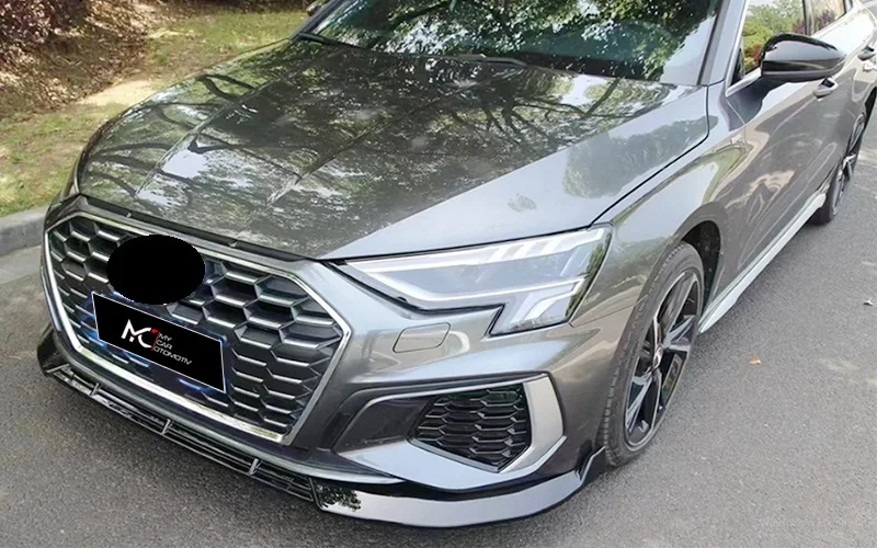 Bibir Pemisah Depan Desain Max untuk Audi A3 8Y HB 2020 + Aksesori Mobil A + Berkualitas Lip Diffuser Spoiler Badan Penyetelan Mobil