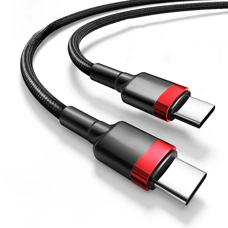 Baseus 100W Kabel USB C do USB typu C do iPhone'a 15 Plus Pro max Kabel USB C PD do szybkiej ładowarki Kabel USB-C typu c do Macbooka Pro (100W Red Black) — Zdjęcie 2 z 2