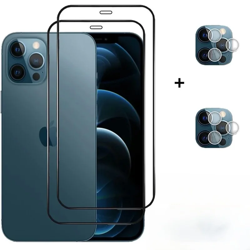 Szkło hartowane 4 w 1 z pełną osłoną do iPhone'a 13 Pro Max Szkło ochronne do iPhone'a 14 Plus 11 12 Pro Mini Screen Protectors — zdjęcie 2