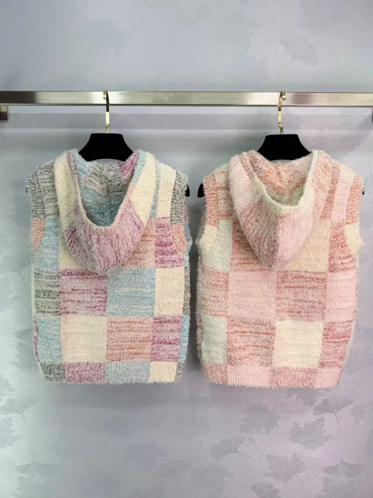 

2025 Spring/Summer Hooded Knitted Vest Soft Skin friendly Cotton Wool Yarn Weaving Open Collar Zipper WYY-42