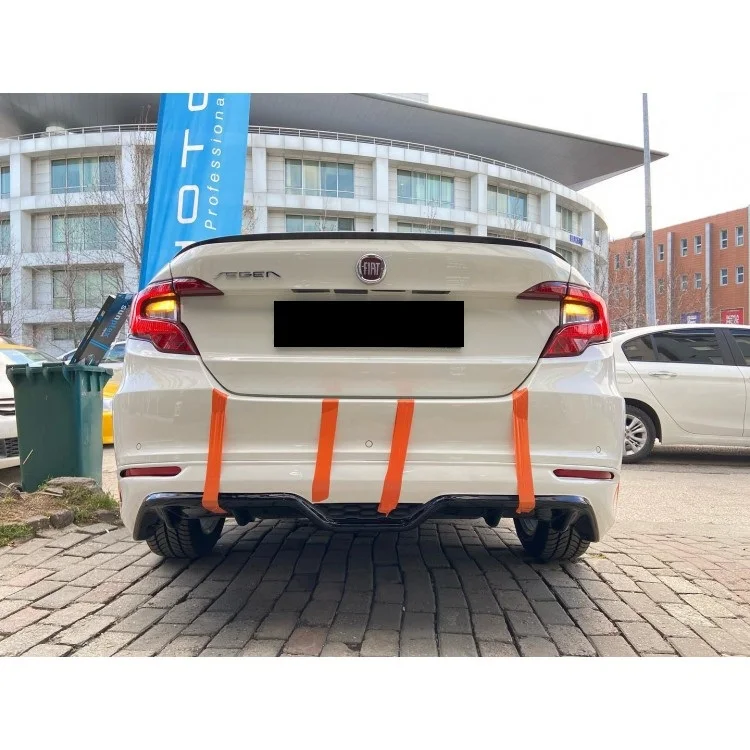 

For Fiat Egea Dodge Neon Tipo Sedan (2015 - 2018) Compatible Rear Bumper Attachment - Diffuser (plastic) -Body Kit MirrorAntenna