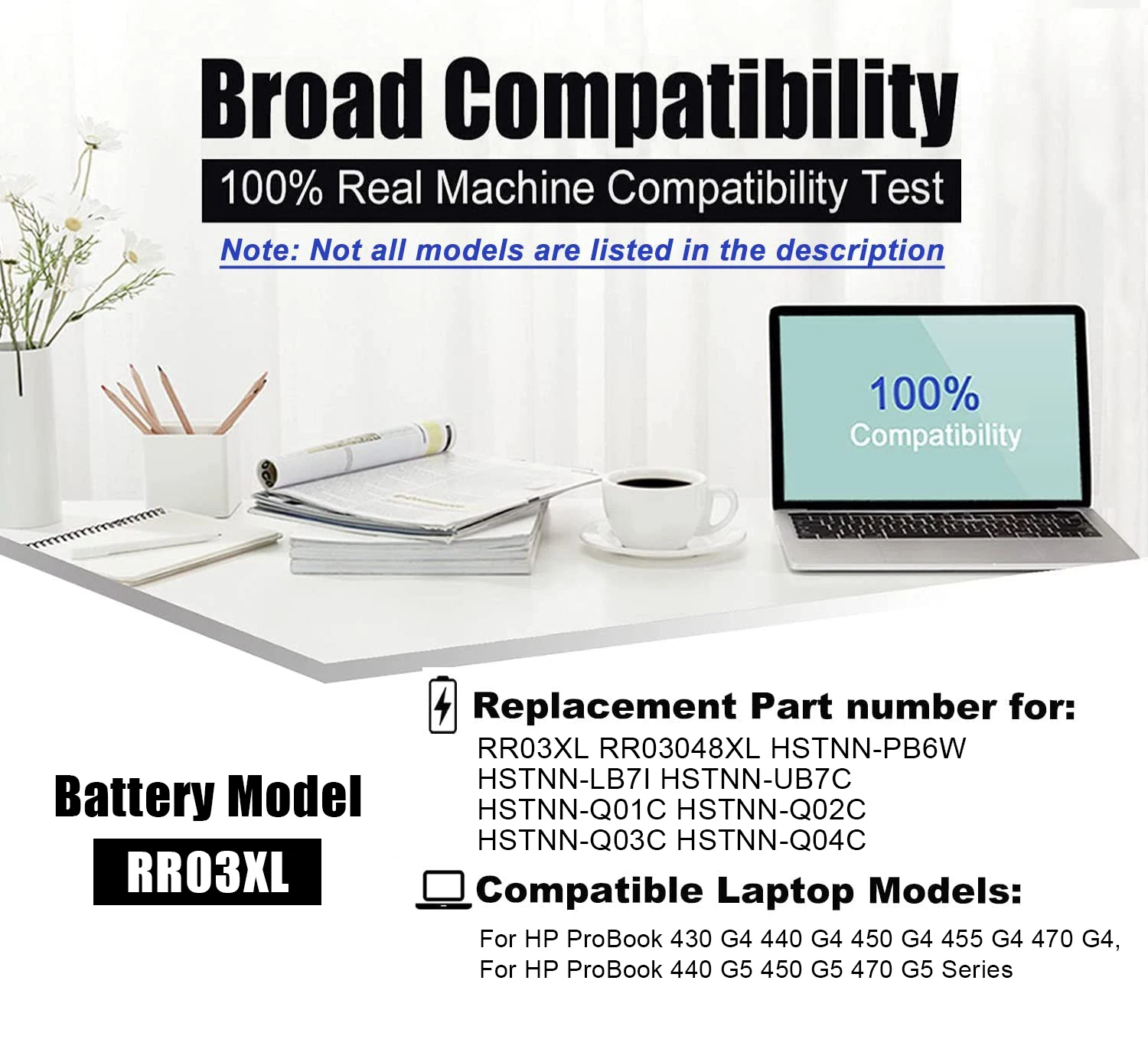 LISCN 48Wh RR03XL Laptop Battery For HP ProBook 430 440 450 455 470 G4 G5 Series HSTNN-PB6W HSTNN-Q04C HSTNN-LB71 HSTNN-UB7C