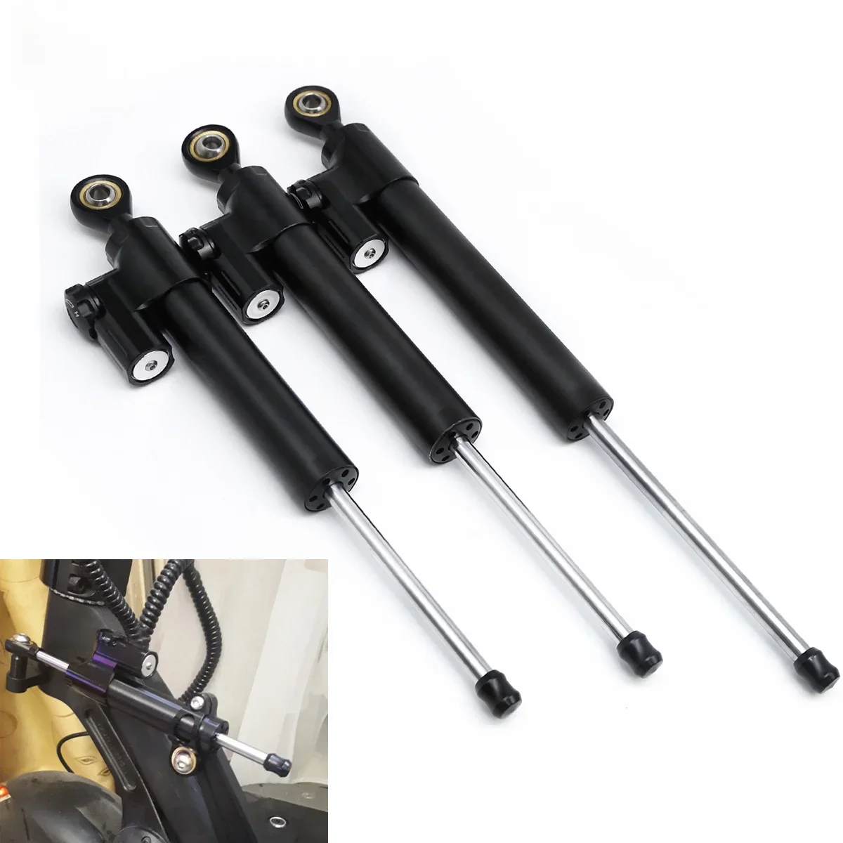 255mm 295mm 355mm 365mm CNC aluminium uniwersalny amortyzator układu kierowniczego amortyzator dla motocykla ATV akcesoria do skuterów elektrycznych — 2