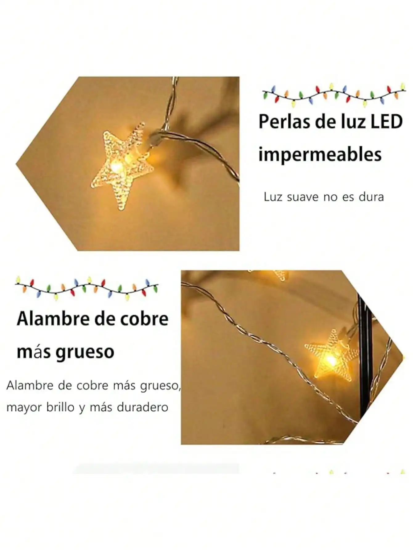 Star String LED lights for bedroom decoration battery operated LED Christmas lights for room decoration 2M