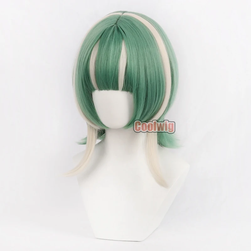 Coolwig Synthetic Hair Guita Hebby Fantasia Cosplay Wigs Gachiakuta Guita Hebby Fantasia Green Mixed Blonde Wig Heat Resistant 3