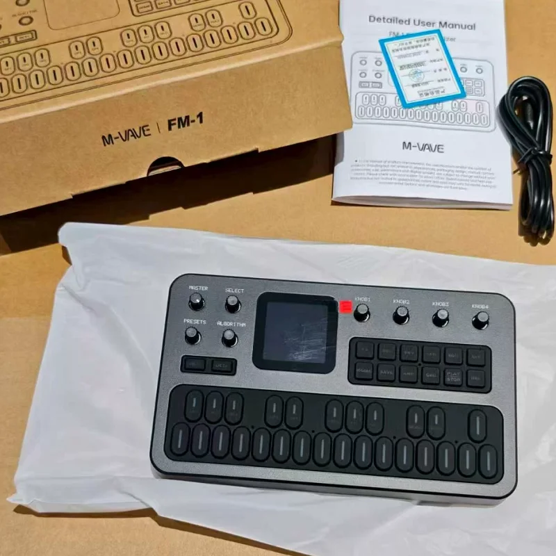 M-Vave Fm1 Portable Fm Synthesizer - 12h Battery, 6-Operator, 32-Algorithm, 128 Preset, 27-key, Built-in Speaker, Bluetooth Midi
