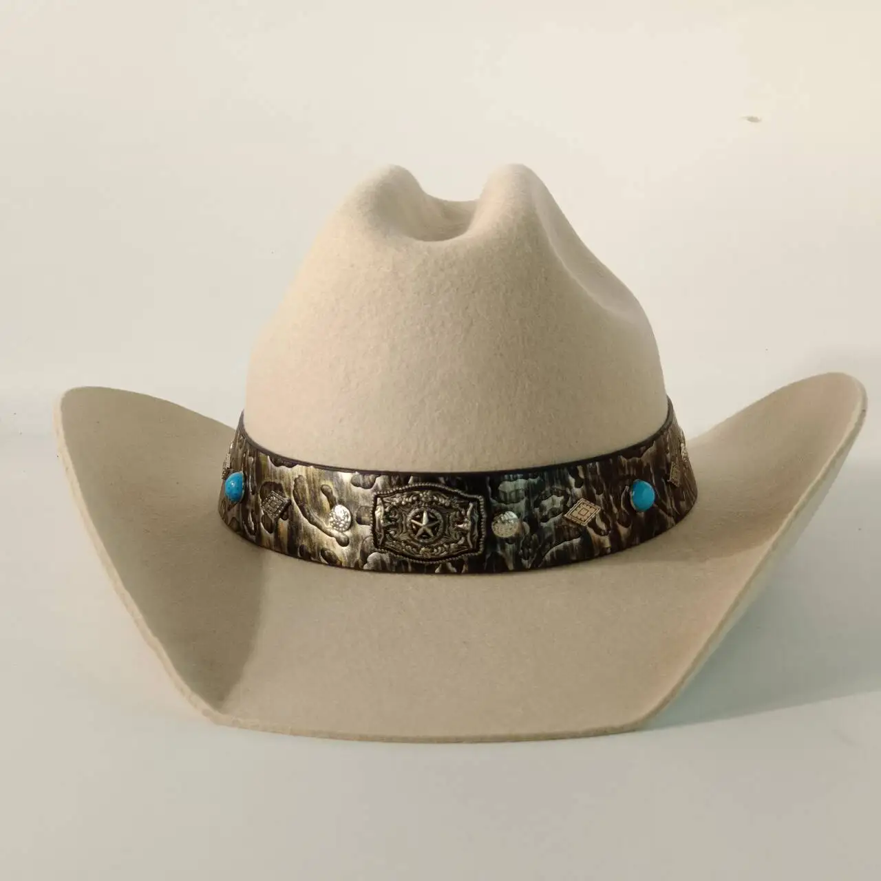 New unisex wool felt cowboy hat fashionable retro autumnwinter series Western wide-brimmed hatmatches variousfashion accessories