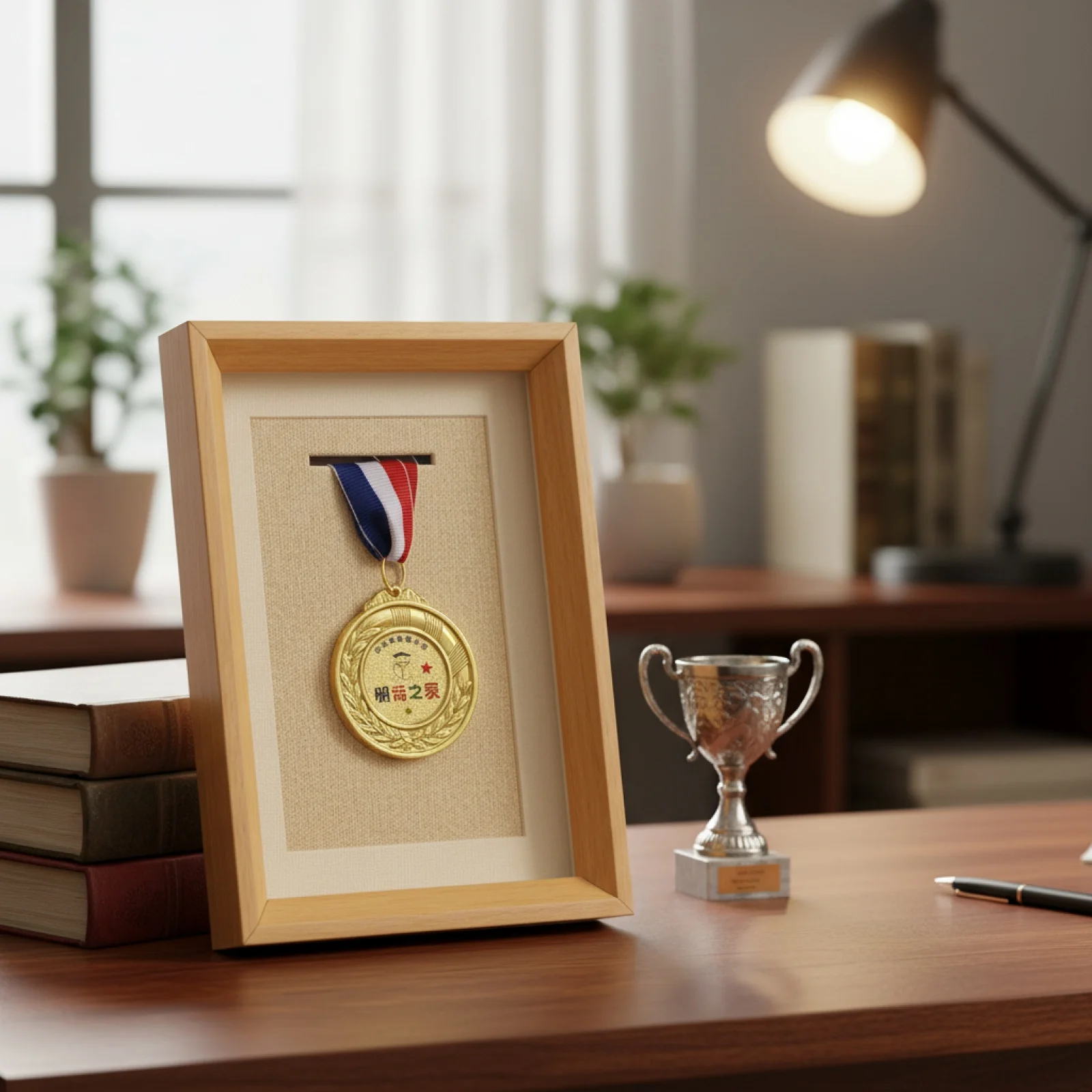 Medal Display Frame Solid Wood Endurance Event Medal Holder Ideal Gift Plaque Display Case for Runners, Athletes, Office, Study