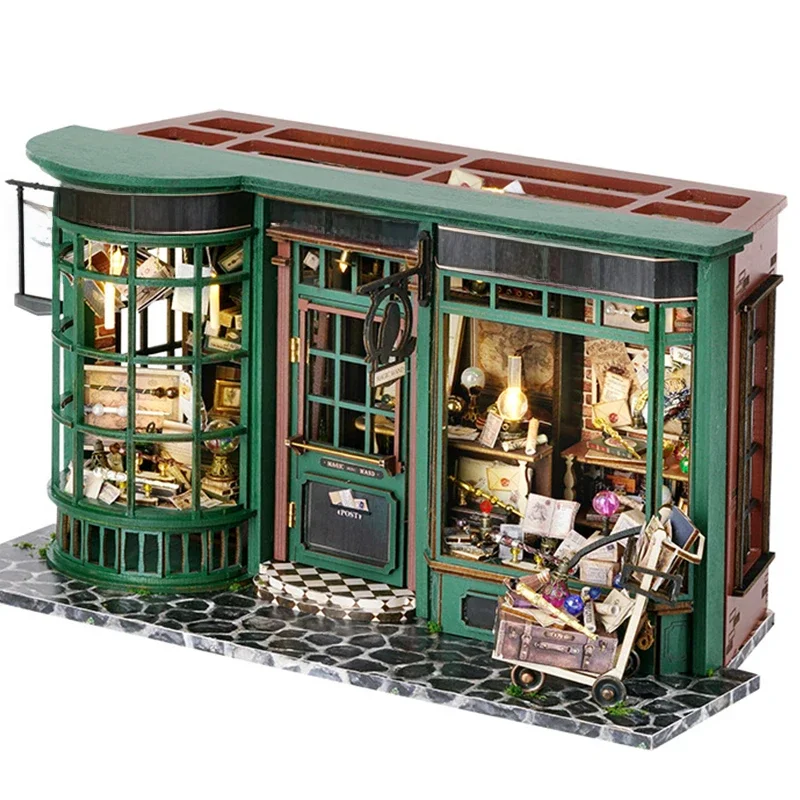 Neue DIY Holz Mini Puppenhaus 3D Puzzle Kleine Haus Montage Magische Gebäude Modell Kit Spielzeug Hause Mit Möbel Beleuchtung Geschenke
