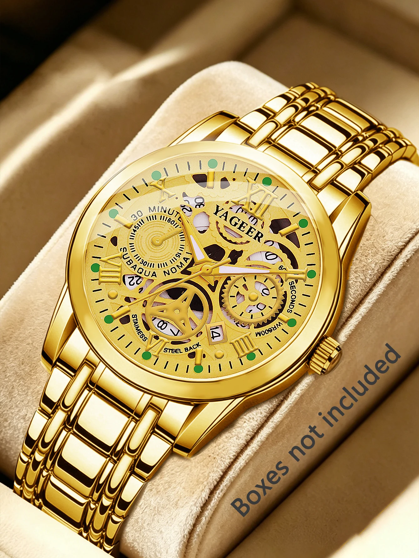 Fashionable Casual Men's Quartz Watch with Stainless Steel Band Calendar Feature Birthday Gift