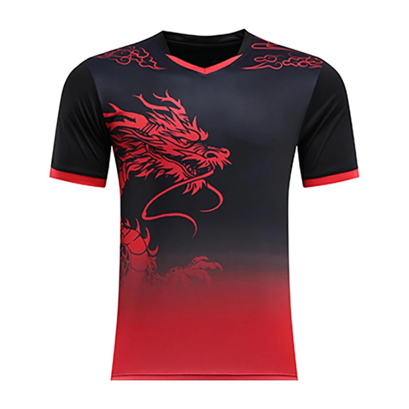 China Dragon Tennis Shirt dla mężczyzn Kobiety Szybkoschnąca para Tenis stołowy Badminton Koszulka z krótkim rękawem Ping Pong Uniform Tops