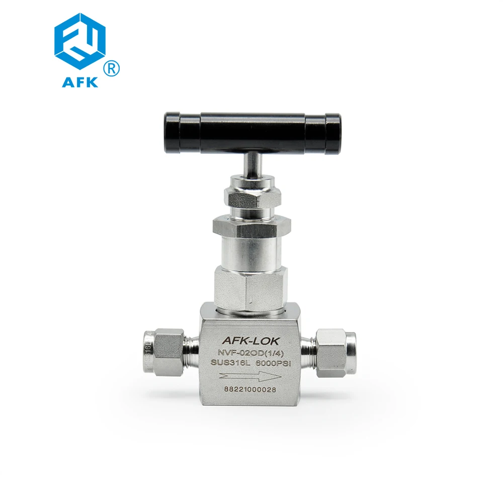 High Pressure 6000PSI Stainless Steel Needle Valve 2Way Adjustable Flow for Gas Compression Connection