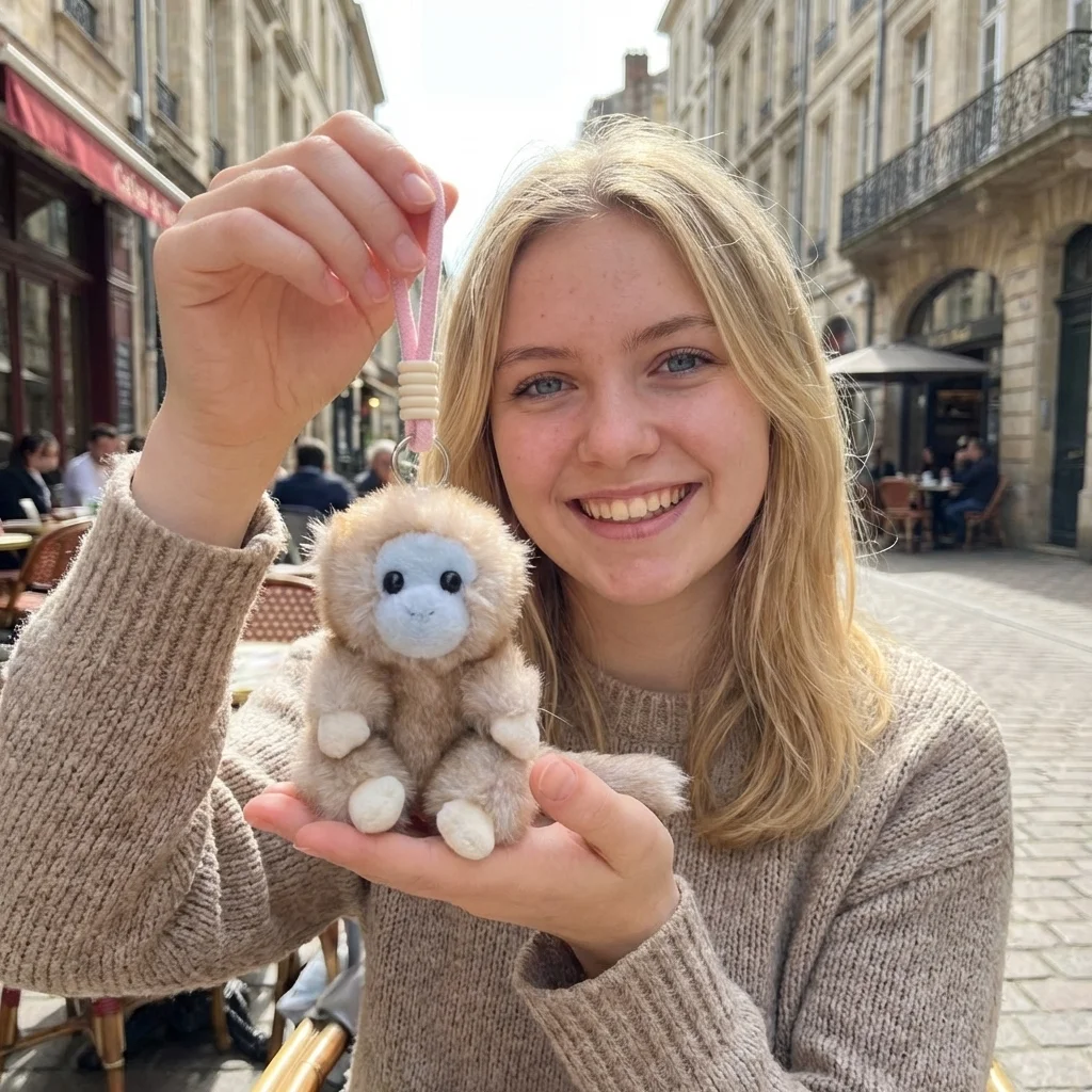 

Realistic Monkey Plush Keychain 3.9 inch - Soft Cute Stuffed Pendant Bag Charm for Adults Gift