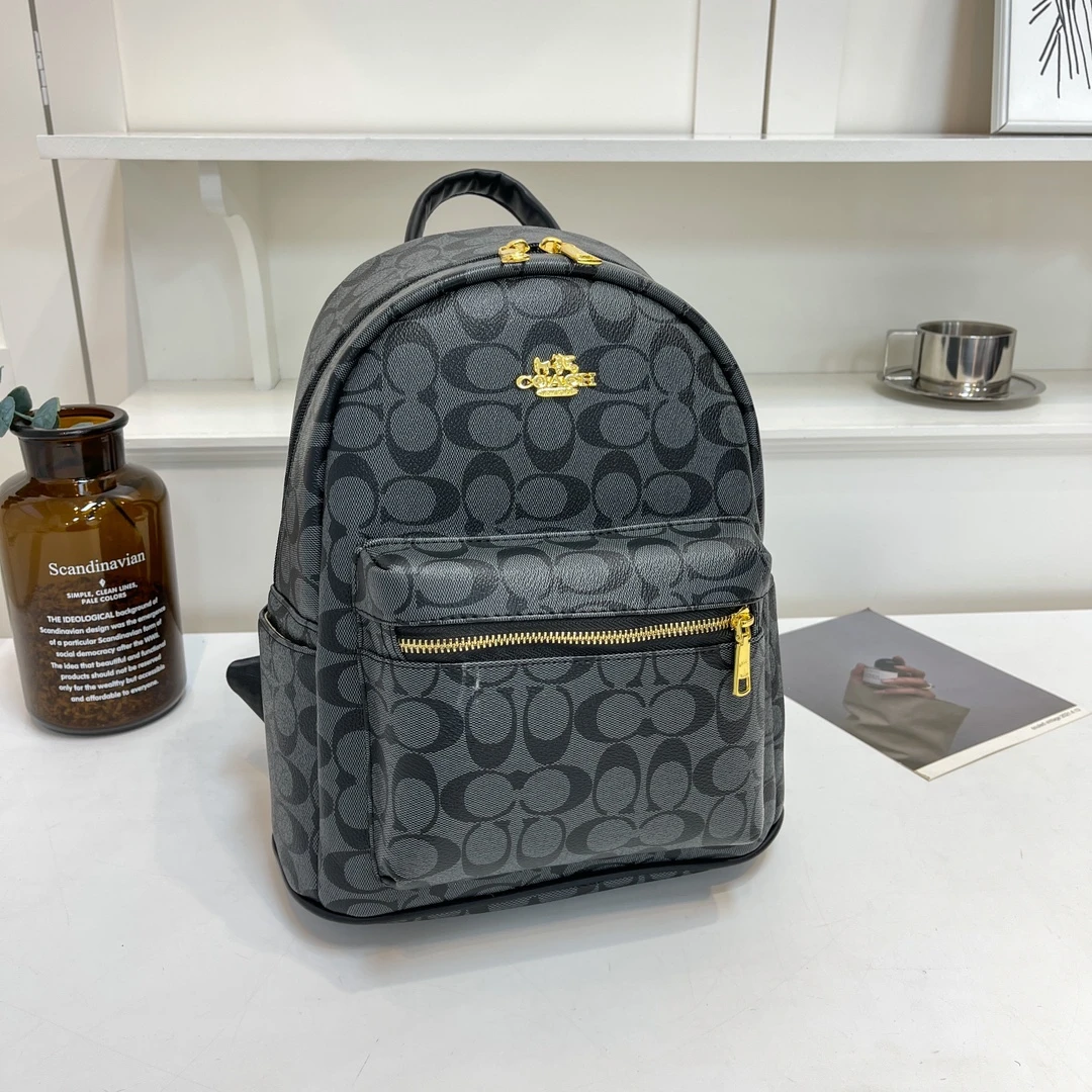 Coach 2025 New women's simple and fashionable backpack with contrasting colors, single shoulder diagonal cross backpack