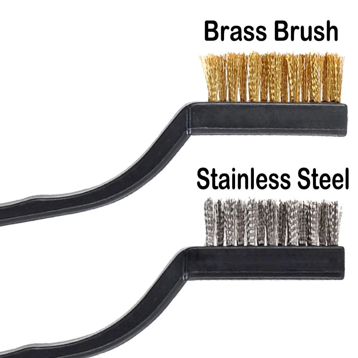 10pcs Mini Brass Brushes Set Paint Remove Stainless Steel Metal Scrubbing Polishing Burring Brush Car Wash Cleaning Tools 170mm