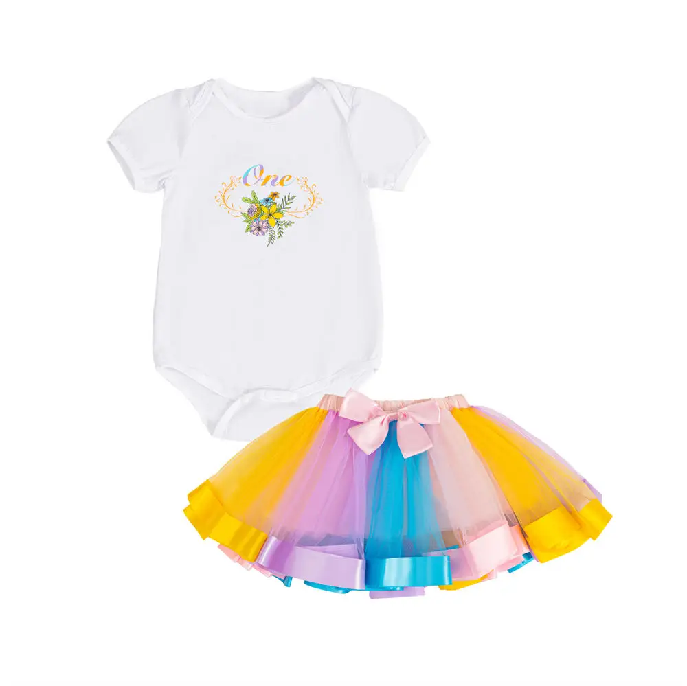 

Children's Pajamas Two-piece Set Variety Of Prints Girls Round Neck Short-sleeved Triangle Crawl Suit