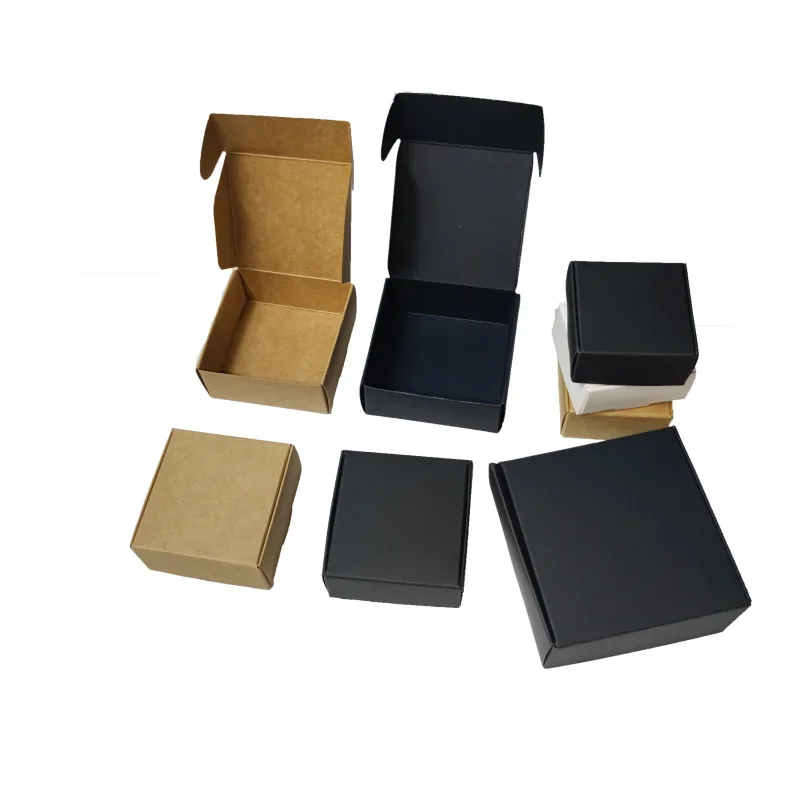 30 stücke schwarz/weiß/kraft verpackung ohrring schmuck papier box geschenk karton schmuck display