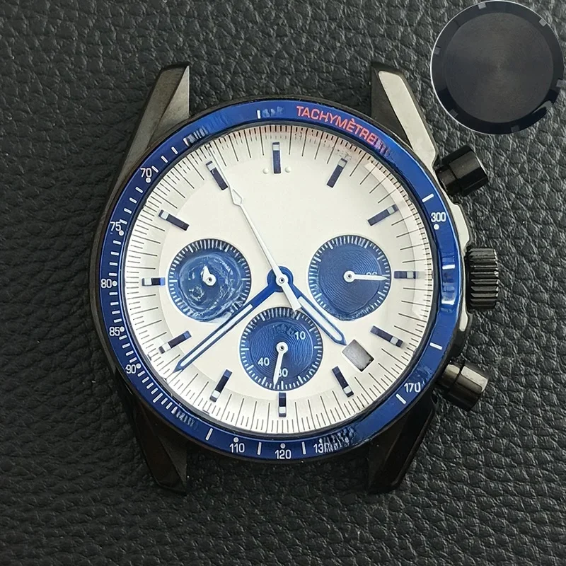 Boîtier en métal pour montres pour hommes, 39.7mm, adapté au mouvement VK63, accessoires, pièces de montre en verre saphir, convient aux bracelets de 20mm, boîte de montre