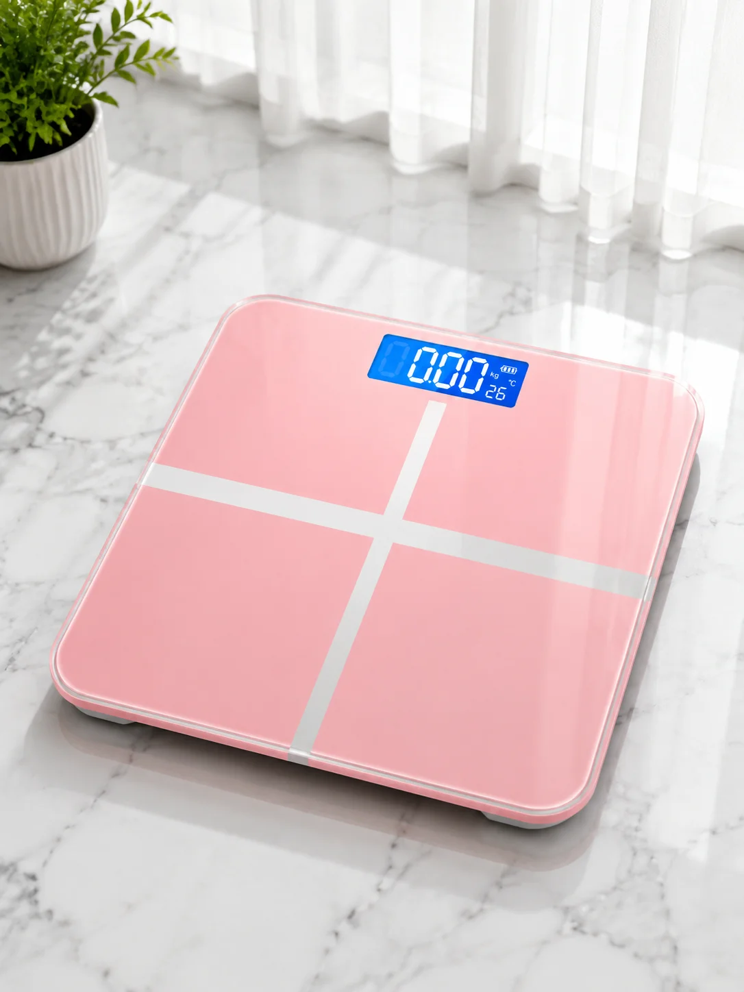 Digital Bathroom Weight Scale High Precision Electronic Body Scale LCD Display Portable Weighing Machine Home Fitness Scale (Without Battery)