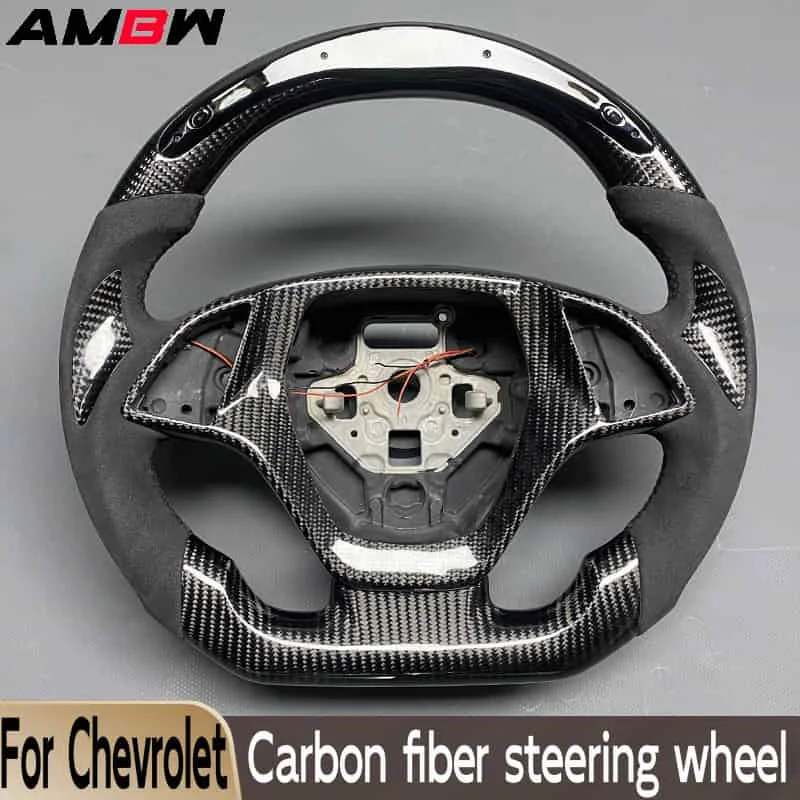 Customized Carbon Fiber Steering Wheel for Chevrolet Steering Wheel Corvette C7 Camaro LED Display Sport Style