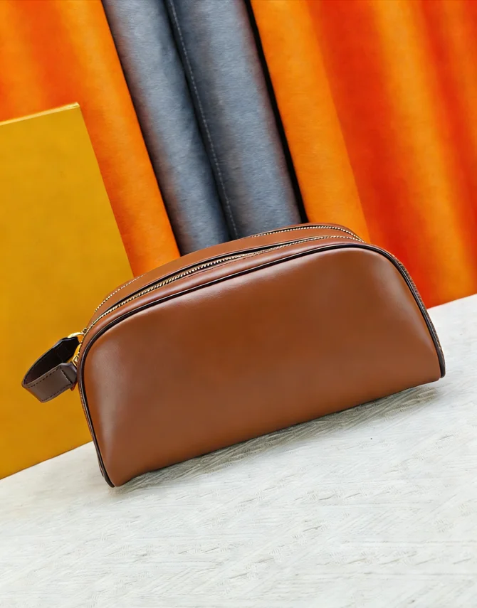 

Ladies' Double Zipper Makeup Bag New Fashionable Classic PU Leather Bag 28.0 x 15.0 x 16.5cm