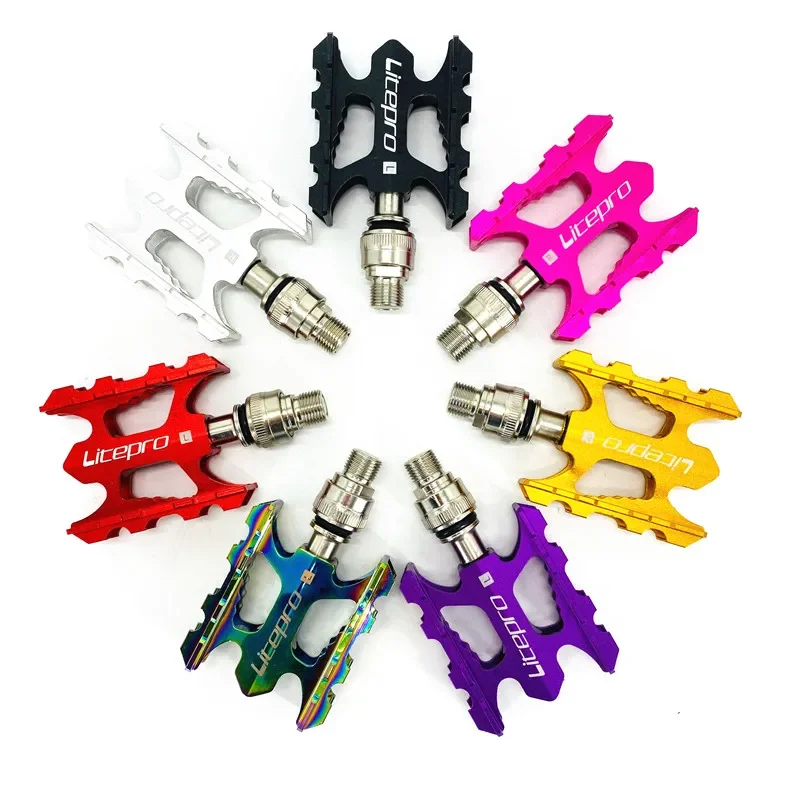 AliExpress Litepro Folding Bike Pedal For Brompton Quick Release Pedals Aluminum Alloy Bearing Pedal Mtb City Road Bicycle Parts