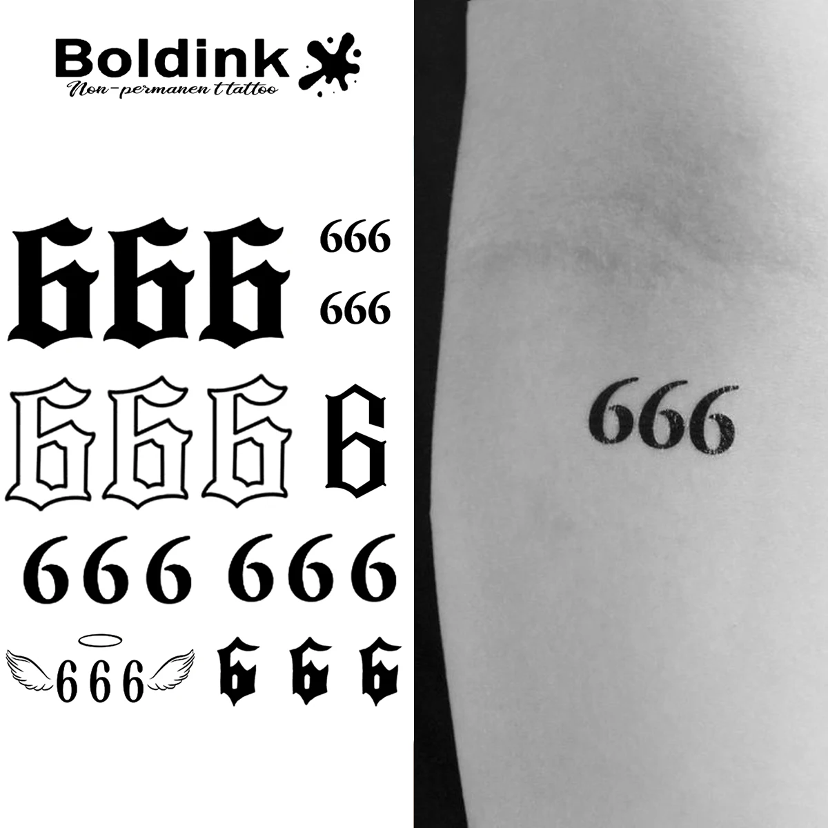 

Six Temporary Tattoo,Lasts To 15 Days New Technology Magic Waterproof Semi Permanent Sticker.
