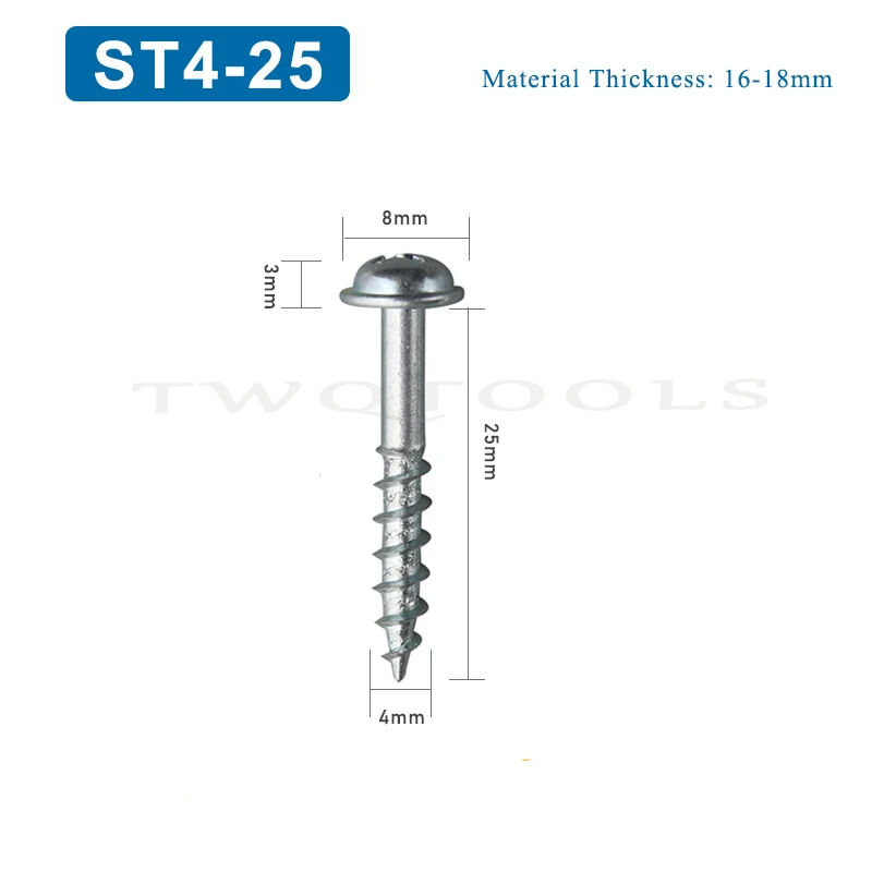 50PCS Pocket Hole Screws Coarse/Fine Thread Phillips Drive Wood Working Self-Tapping Screw 1-1/4\