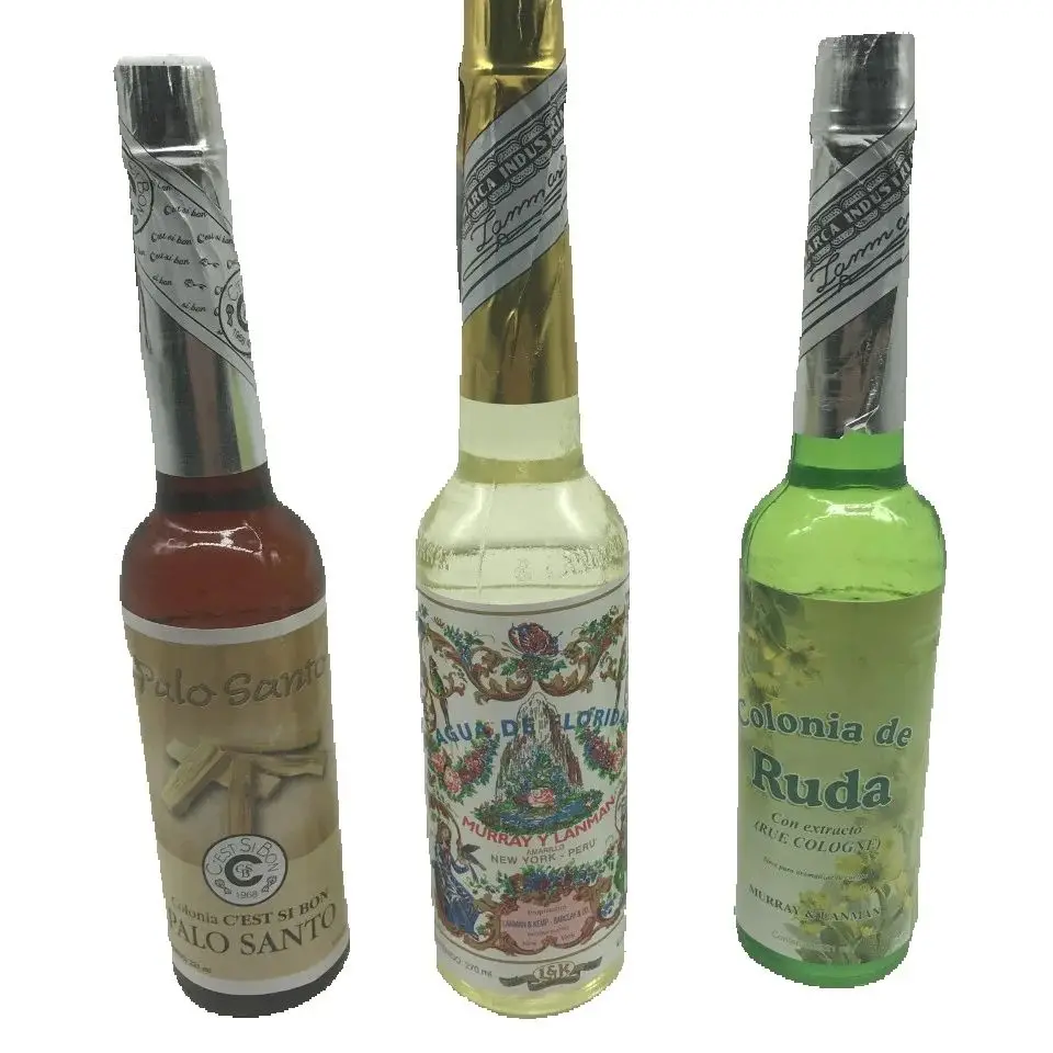 مجموعة من 3 زجاجات مياه 1 عادية، 1 من بالو سانتو و1 رو 221 مل - عبوة خاصة من موراي آند لانمان مصنوعة في بيرو معروفة في جميع أنحاء العالم