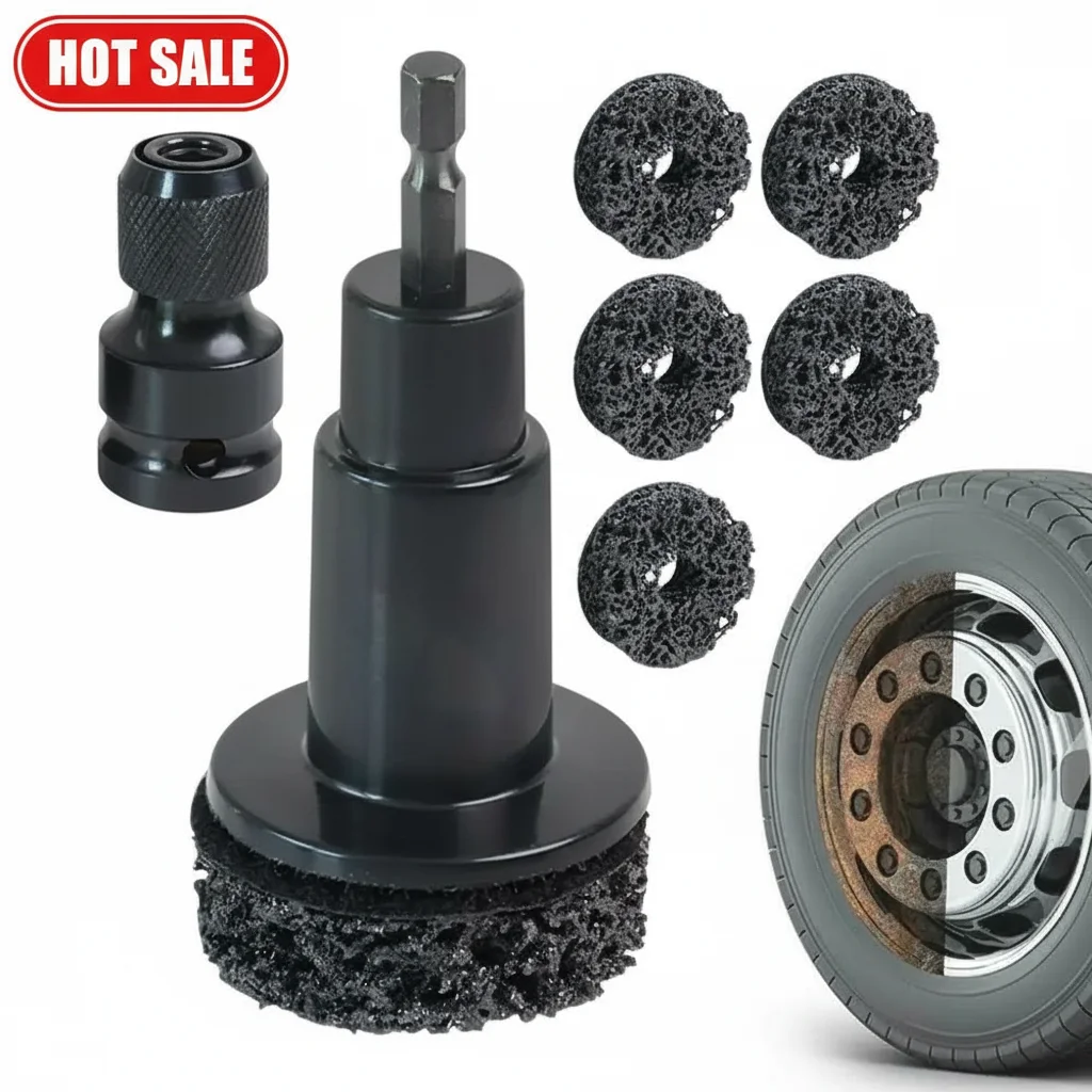 Wheel Hub Rust Removal Tool Polishing Grinder Brush for Brake Dust Cleaning Drill Attachment for Restoration & Maintenance