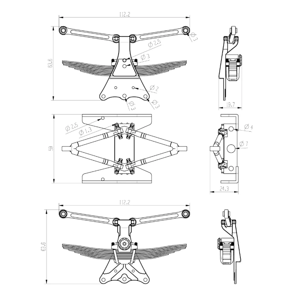 1/14 Metall-Hinterradaufhängung MD XG-0005 für Original-Befestigungslöcher für Tamiya 1/14 RC Truck Modell Spielzeug oder DIY-Teile – Detail 1