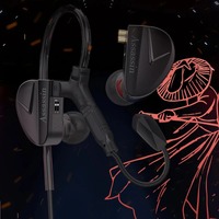CVJ Assassin Black Game 1BA+1DD+1Vibrate HIFI Wired In-Ear Earphones Hybrid Earbuds IEMs Headphone with Tuning Switch Microphone