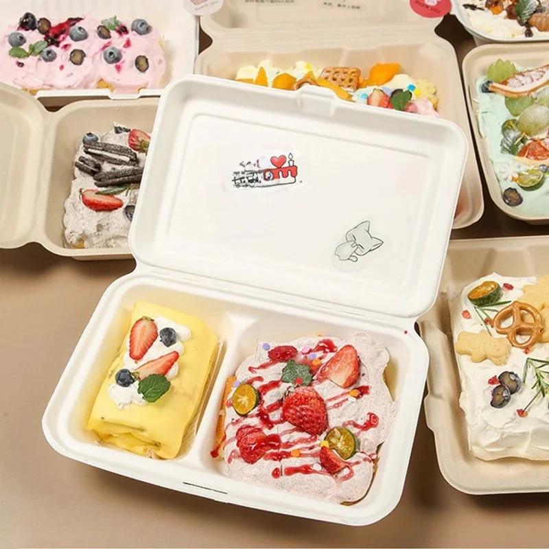 Boîtes à bento pour salade de fruits et légumes, emballage de poulet, boîte à lunch, dessert, gâteau, nourriture, plusieurs boîtes à hamburgers pour pique-nique, 10 pièces