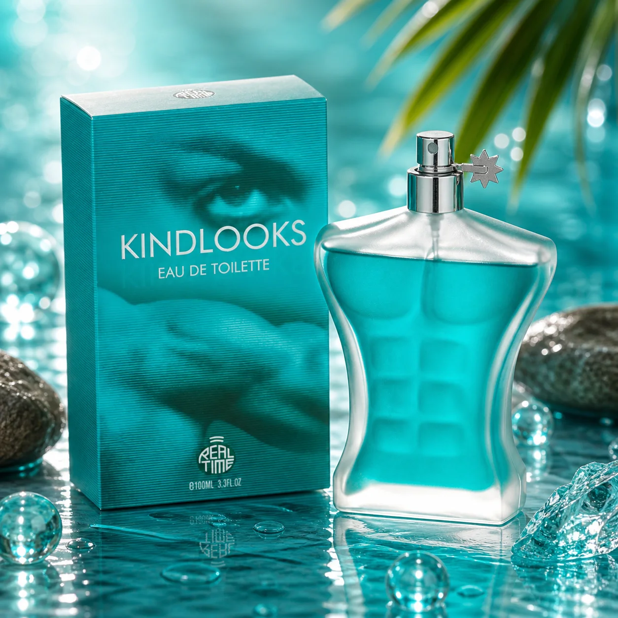 Kindlooks - Eau de toilette en temps réel, 100 ml. Un parfum frais et dynamique aux notes aquatiques et aromatiques qui procure énergie et une sensation de propreté.